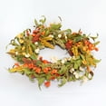 thumbnail image 4 of 24 Inch Fall Wreath with Pumpkin and Wheat Design for Door Wall Farmhouse Autumn Thanksgiving Holiday Indoor Outdoor Décor, 4 of 9
