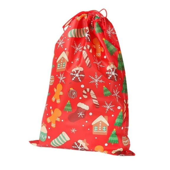 Large Christmas Gifts Bag with Drawstring Closure Festive Non-Woven Fabric Storage Bag for Toys, Dolls, Gifts & Holiday Decor, Reusable Christmas Presents Packaging