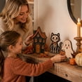 thumbnail image 6 of Halloween Wooden Tabletop Decor 1 Piece Distressed Two Tiered Spider Figurine Vintage Cute Halloween Decor for Indoor Home Party Holiday Mantel Desk Halloween Decoration Gift, 6 of 8