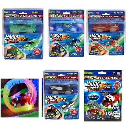 1 Car - ( Assorted- ANY COLOR) As Seen On TV Magic Tracks RC , Light-Up R/C Car & Remote with Realistic Sound Effects for Ages 3+ ( Remote Included)