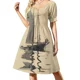 thumbnail image 2 of Vestido de manga corta con pintura de acuarela de un velero Schor vintage (1894) vestidos de noche para mujer vestidos largos para mujer, 2 of 8