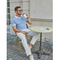 thumbnail image 5 of COOFANDY Mens Knit Polo Shirts V Neck Short Sleeve Stretch Polo T Shirt Casual Golf Shirts, 5 of 6