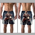thumbnail image 3 of luoweisi Men's Beach Shorts Quick Dry Swim Trunks with Mesh Lining Santa Claus Motorcycle 2XL, 3 of 5