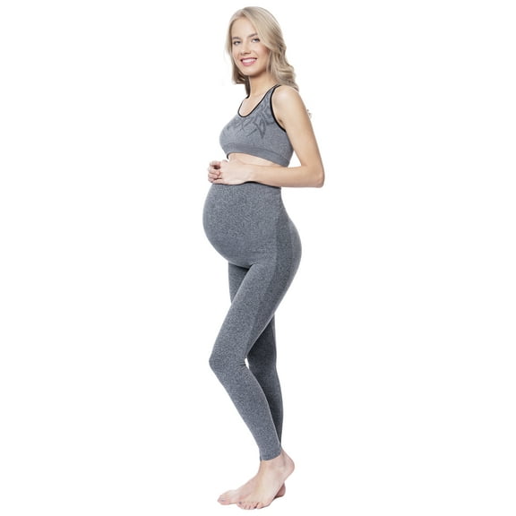 Mothers Essentials Maternity Compression Yoga and Gym Women Shaper Leggings (Gray, XSmall)
