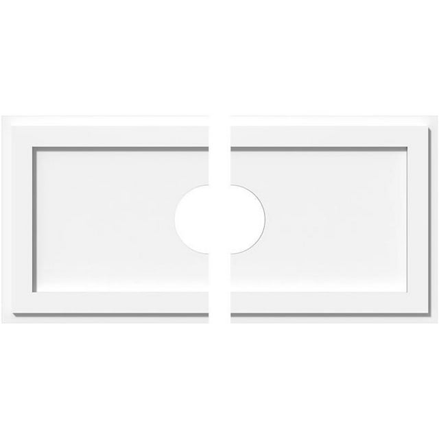 Ekena Millwork CMP30X15RE2-05000 5 in. ID x 10.5 in. Rectangle Architectural Grade Médaillon de Plafond Contemporain PVC - 2 Pièces