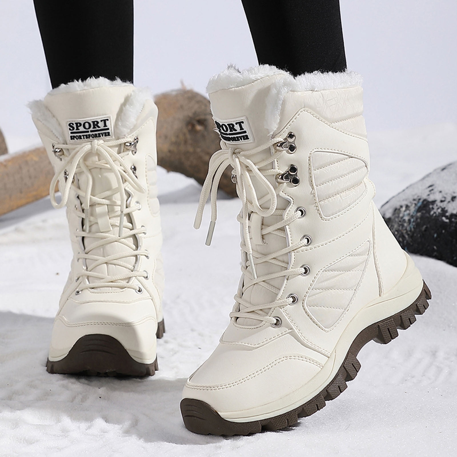 2025 Winter Women Snow Womens Snow Boots with Zipper Boots Thick