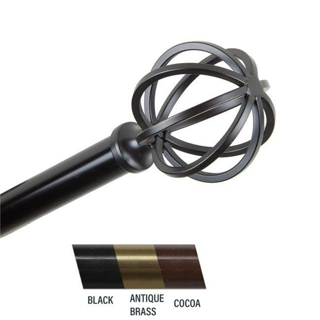 Central Design Crate 0.81 in. Curtain Rod, 120-170 in. - Black