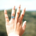 thumbnail image 5 of 2.16 ctw 3 Stone Anniversary Ring for Women | Round Cut Simulated Turquoise | Hyperallergenic Solid 14K White Gold, 5 of 5