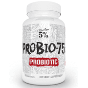 5% Nutrition Rich Piana | Probio-75 & Digestive Enzymes Digestion Supplement | Digestive Enzymes with Probiotics and Prebiotic Fiber 120 Gelatin Capsules (30 Svgs)