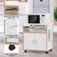 thumbnail image 4 of Giantex Rolling Kitchen Trolley, Microwave Cart w/Cabinet & Three Shelves, Versatile Island Stand, 4 of 6