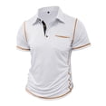 thumbnail image 5 of Resicozy Men's Casual Polo Shirts Classic Button Basic Short Sleeve Shirt Solid Color Tees Fashion Big and Tall Tops with Pockets White 3XL, 5 of 8