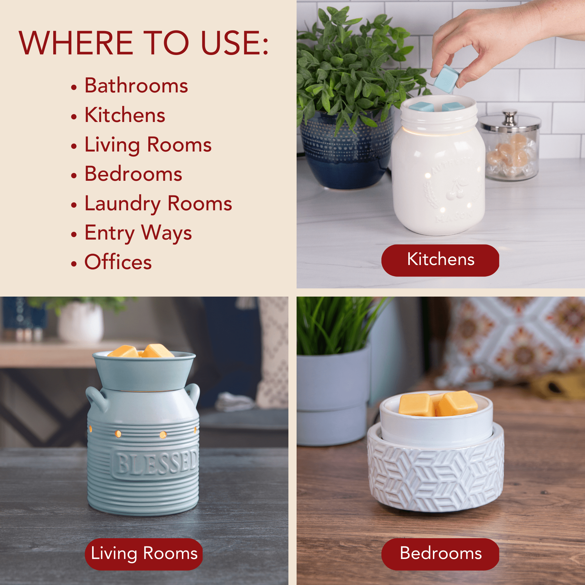IllumiScents Aqua Mason Jar, Electric Wax Warmer for Scented Wax