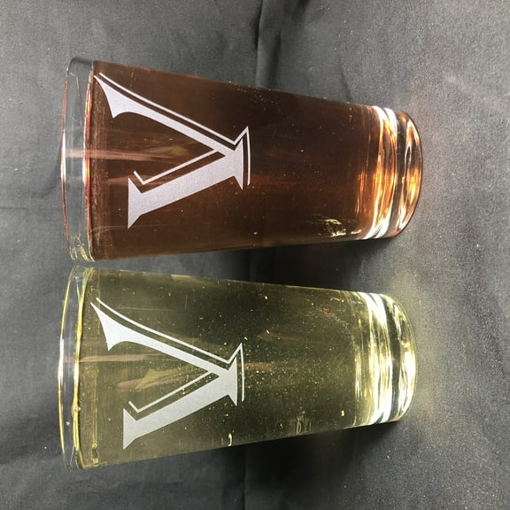 16OZ MONOGRAM BEER GLASS V SET OF 2