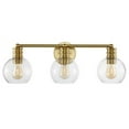 thumbnail image 2 of SAFAVIEH Sunetta 3-Light LED Brass Iron Wall Sconce with Clear Shade, 2 of 7