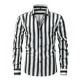 thumbnail image 2 of RongHuan Striped Shirts for Men Fashion Long Sleeve Button Down Shirt Business Casual Daily Work T-Shirt, 2 of 5