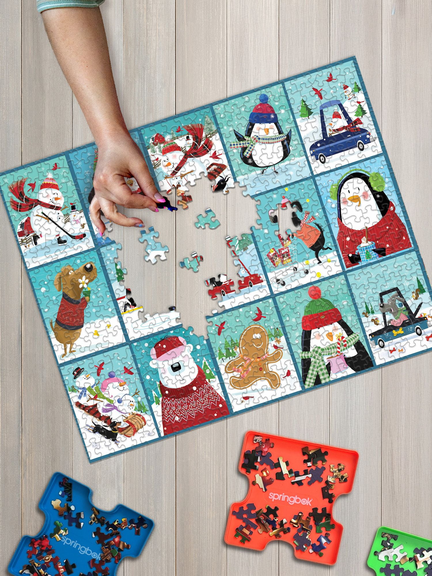 Springbok 400 Piece Snow Day Fun Jigsaw Puzzle for Adults and Families