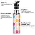thumbnail image 3 of Yayeee 20oz Insulated Water Bottle Double Wall Stainless Steel with Flip Straw Lid, Colorful Circles, 3 of 7