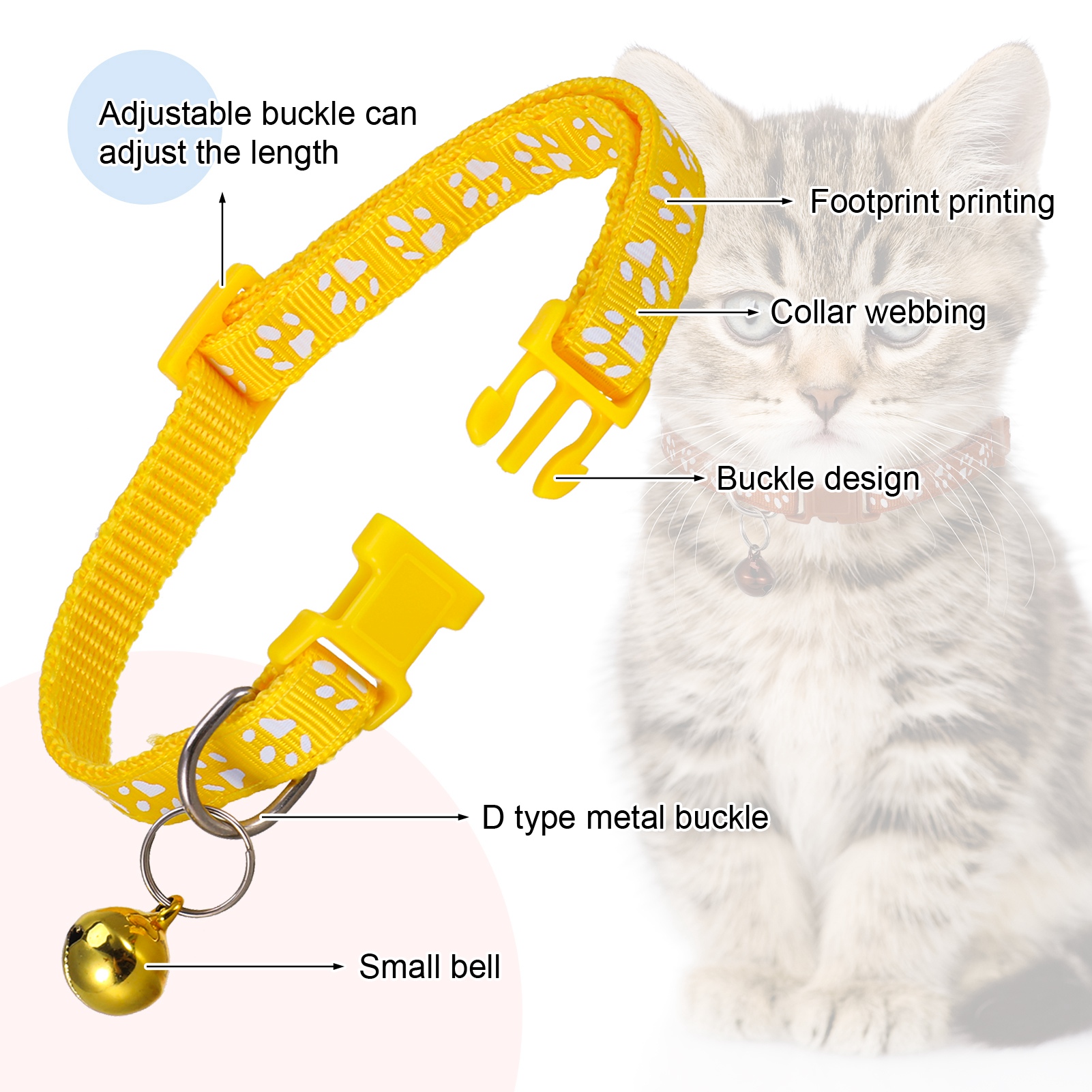 AOWOO 18-Piece Breakaway Pet Collar Set with Bells photo 5