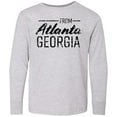 thumbnail image 3 of Inktastic From Atlanta Georgia in Black Distressed Text Long Sleeve Youth T-Shirt, 3 of 5