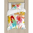 thumbnail image 1 of Colorful Duvet Cover Set Twin Size, Hawaiian Beach Party Theme with Lively Flowers Abstract Summertime Composition, Decorative 2 Piece Bedding Set with 1 Pillow Sham, Multicolor, by Ambesonne, 1 of 3