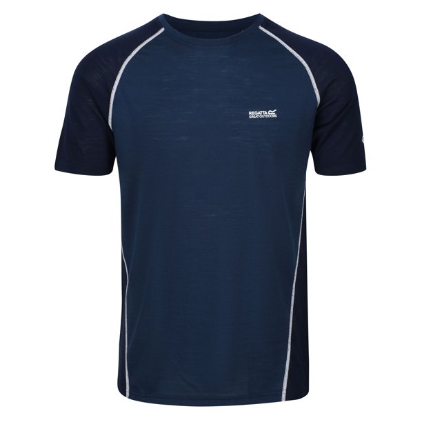 Regatta - Camiseta Tornell II Activo para Hombre (Vaquero Luz de Luna, Marino)
