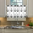 thumbnail image 2 of Yayeee Kitchen Curtains Tier Pair Light Filtering 27"x36" Rod Pocket Short Cafe Window Panel, Anchor Pattern, 2 of 7