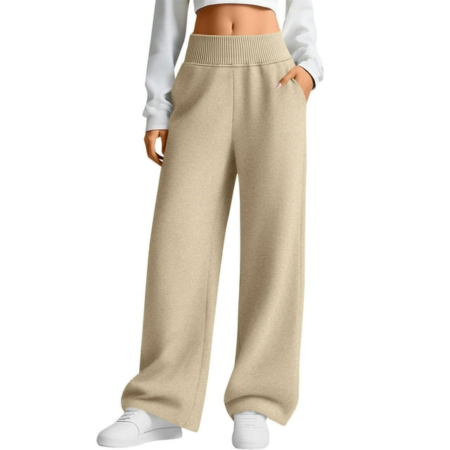 Women's Casual SolidColor Sweatpants with Elastic Waistband