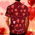 thumbnail image 3 of Cadancy Funny Shirts for Men Valentine Day Heart Graphic Bow Tie Tuxedo Printed Buttdon Down Short Sleeve Tops Loose Casual Holiday Vacation Party Tshirt, 3 of 9