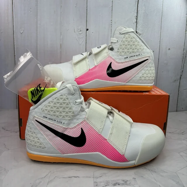 Ni-k-e Mens Size 9 Ni-k-e Zoom Javelin Elite 3 Track White Pink AJ8119-101