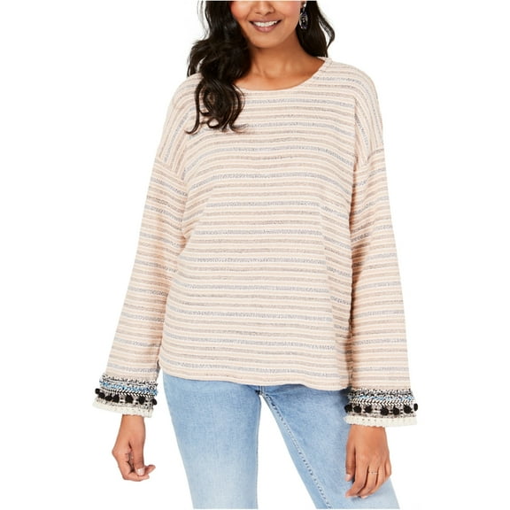 Style & Co. Womens Textured Pullover Sweater, Pink, Large
