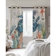 thumbnail image 4 of Sea Turtle Coastal Blackout Curtains for Bedroom Living Room Darkening Curtains 54 Inch Long Vintage Beach Coral Starfish Nautical Short Curtain for Small Window Treatment Grommet Drapes 42"x54"x2, 4 of 9