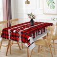 thumbnail image 3 of Duangreer Rectangle Tablecloth, Christmas Red Checkered Print Table Cover with Waterproof Wrinkle Resistant for Family Party Decors, 60 x 102 Inch, 3 of 6