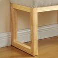 thumbnail image 4 of Bench, Entryway Bench, Shoe Storage Stool with Solid Wood Frame, Soft Loop Yarn Cushion and Modern Design, for Hallway Mudroom, Brown, 4 of 10