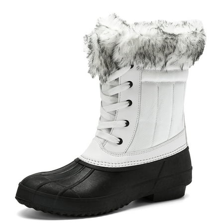 

Lopsie Women Snow Boots Winter Warm Shoes Waterproof Comfortable Mid Calf Fur Outdoor Boots