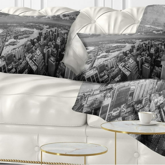 Designart Sydney City Skyscrapers Panorama - Cityscape Throw Pillow - 12x20
