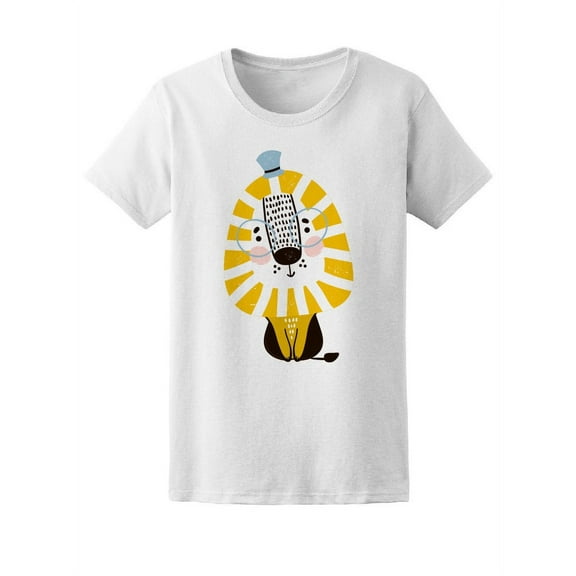 Cute Classy Lion Cartoon T-Shirt Women -Image by Shutterstock, Female Medium
