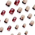 thumbnail image 3 of Uñas postizas adhesivas KSTBJN navideñas con copo de nieve, acrílicas cortas, 3 of 7