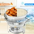 thumbnail image 4 of EVGTTI 4 Pack Chafing Dish Buffet Set, 6Qt Round×2+Rectangular 8QT full pan×2 Stainless Steel Catering Warmer Set with Water Pan for Parties, Events, Wedding, Camping, Dinner, 4 of 9