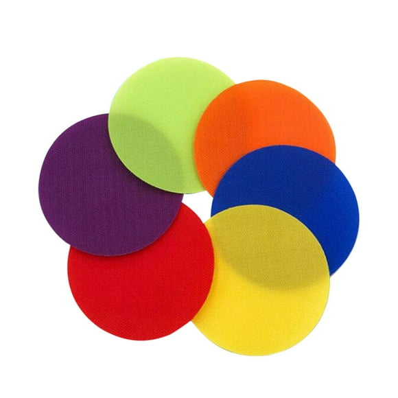 30 PCS Marcadores de alfombra Círculos de coloridos para maestros Suministros de entrenamiento de juegos para niños Circular: 12.5x12.5 cm (6 tipos de color)
