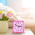 thumbnail image 4 of Brightly Colored Transparent Silent Desk Alarm Clock - Precise Quartz Movement Non-ticking Clock for Bedroom, Office & Nightstand, Compact and Portable,Silent Quartz Desk Clock(Pink,), 4 of 7