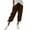 Brown, variant on Women's Capri Pants All Season relaxed fit cotton linen cotton with pockets casual high quality soft and comfortable Gray M