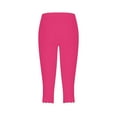 thumbnail image 5 of Jxximdong Capris Pants for Women, High Waist Yoga Capri Pants Lightweight Comfortable Solid Color Soft Casual Pajama Pants, Pink Women's Cropped Pants, 5 of 5
