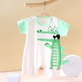 thumbnail image 2 of WUANDIXFA New Born Clothes Baby Boy 3 6 9 12 Months Cotton Cute Short Sleeve Romper Summer, Baby Boy Sleepers Baby Boy Pajamas Baby Boy's Clothing,Green,9-12 Months, 2 of 8