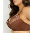 thumbnail image 4 of Women's Curvy Couture 1017 Tulip Lace Push Up Balconette Bra (Chocolate 34DDD), 4 of 4