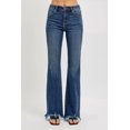 thumbnail image 3 of I AM A FASHION JUNKY RISEN Full Size Mid Rise Flare Frayed Hem Jeans Plus Size (DARK, 9), 3 of 6