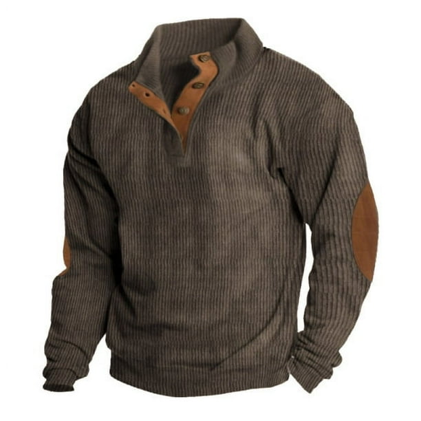 Suéter de pana para hombre, suéter de invierno, sudadera cálida para hombre sin capucha, suéter para hombre, suéter de trabajo de invierno
