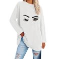 thumbnail image 1 of WILLBEST Hauts pour Femmes Tendance Automne T-Shirts à Manches Longues Surdimensionnés Décontractés Col Rond Tunique Douce, 1 of 5