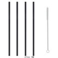 thumbnail image 2 of 4 Pack Reusable Stainless Steel Straws with Case & 1 Brushes, Straight Reusable Drinking Straws, Metal Stainless Steel Eco-Friendly 10.5In, with 1 Cleaning Brush (Black), 2 of 3