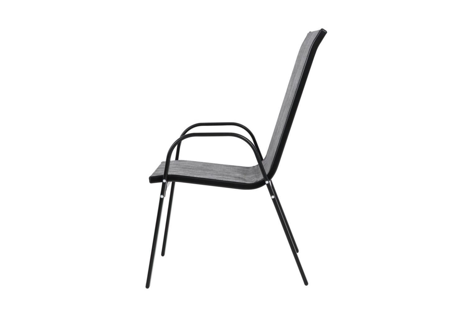 Patio Chairs Set of 4, Outdoor Camping Chairs with Breathable Textilene Fabric, Steel Frame Armchairs for Garden, Pool, Beach & Yard, Grey