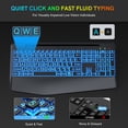 thumbnail image 3 of Wagpak 7 Colored Backlits Wireless Keyboard with Wrist Rest, Black, New, 3 of 8